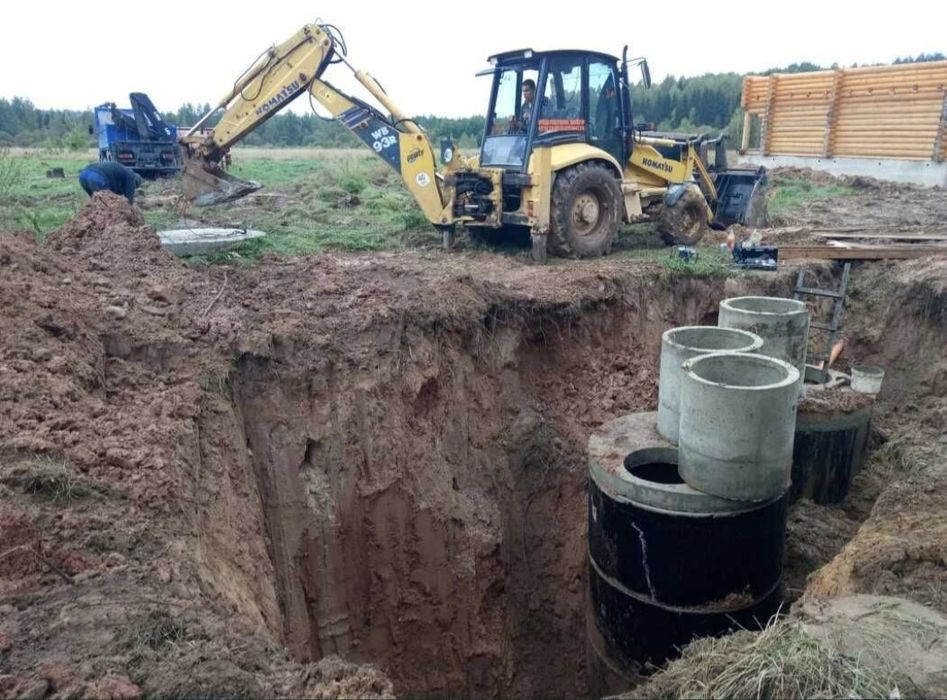 Копаем септик троншей котлован