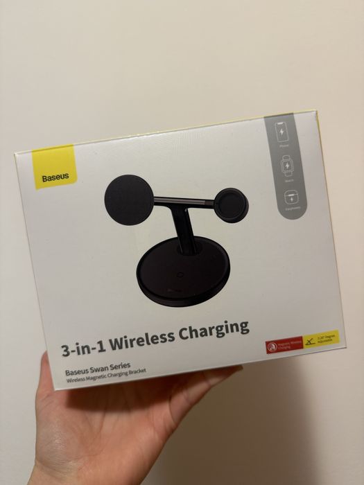 Baseus Swan Series 3-in-1 Wireless Charging Station – Ново