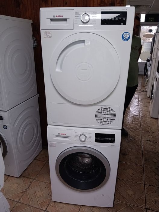 Комплект пералня и сушилня с термопомпа Бош Bosch Serie 6 A+++ 8кг