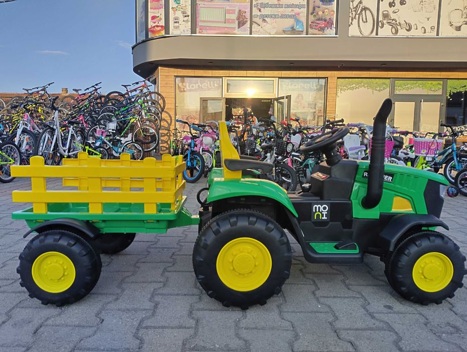 TEXAS акумулаторен трактор с ремарке RANCHER зелен