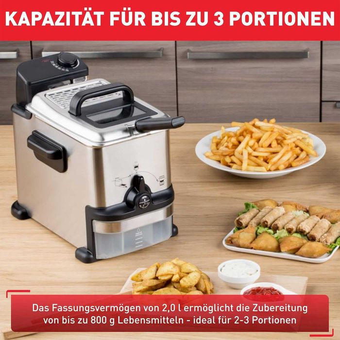 Фритюрник Tefal Oleoclean Compact 2L (FR7016) 1500W с маслена филтрация