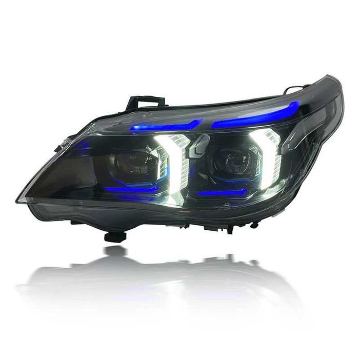 Faruri Full LED BMW Seria 5 E60 E61 DRL Alb/Galben Plug&Play GARANTIE