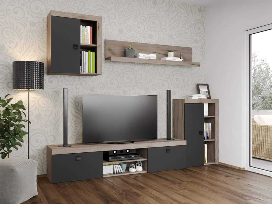 Pachet Mobila Dormitor + Living Gri Antracit / K02