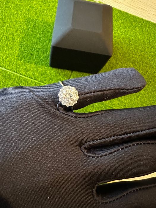 Сребърен пръстен за годишнина с Мойсанит диамант