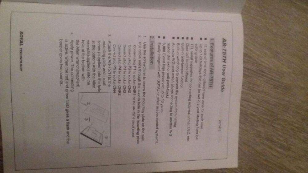 Cititor control acces soyal ar 757h