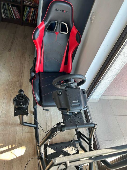 Simulator Racing complet – Cadru + Scaun + Volan + Pedale + Schimbător