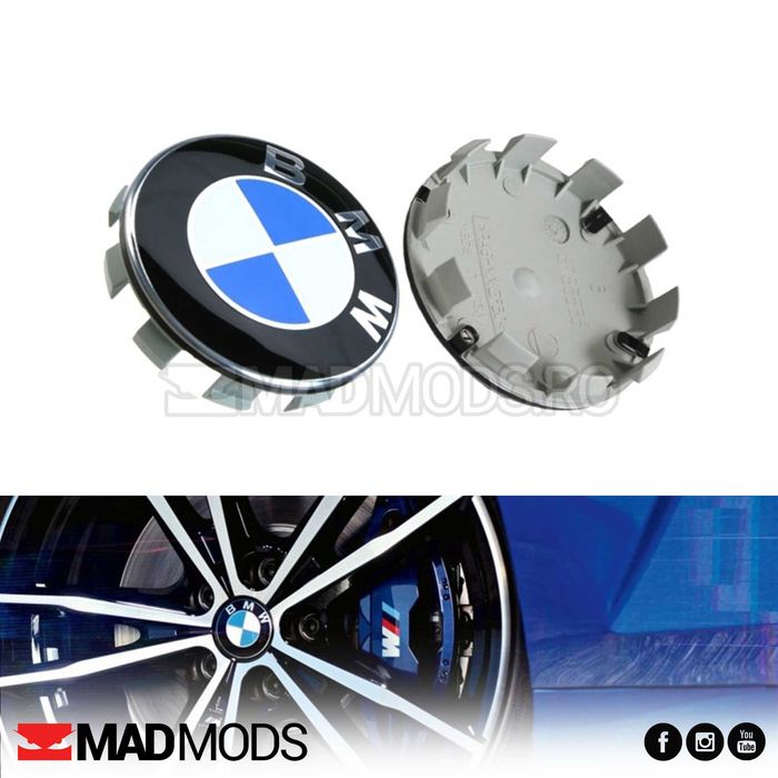 Set 4 capacele jante BMW 68mm, 60mm, 56mm Seria 1 2 3 4 5 6 7 8 i X M