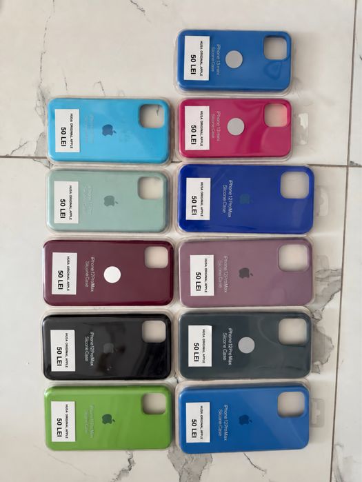 Huse originale Apple iPhone + folii/sticle protecție – noi
