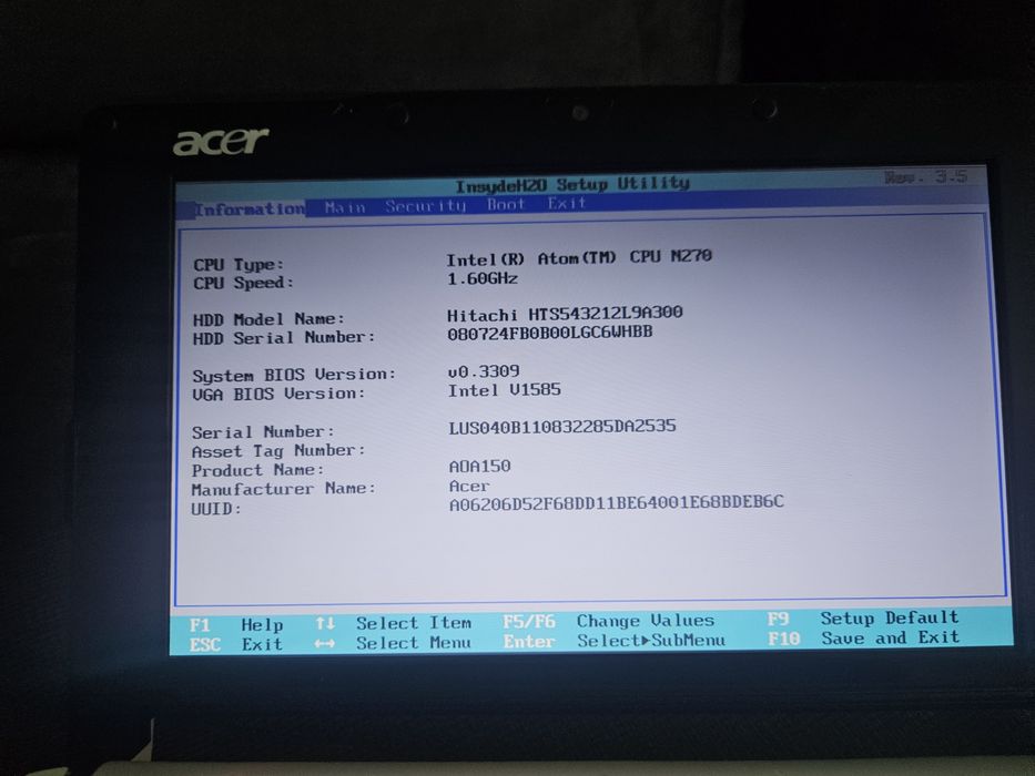 Мини лаптоп Acer