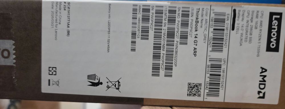 Лаптоп Lenovo ThinkBook 16 G7 ARP