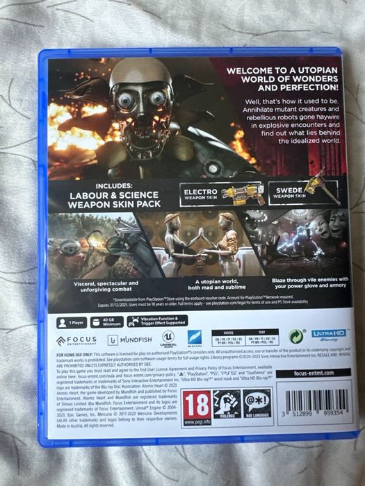 Продается atomic heart диск ps5