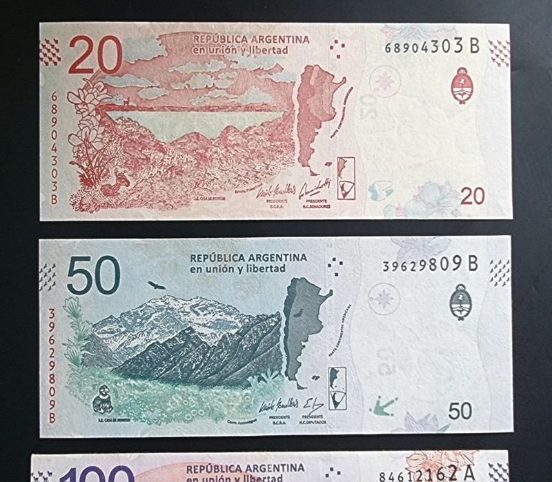 Аржентина.  20, 50 ,100 ,200,500 и 1000  песо.
2015 - 2024 година.
UNC