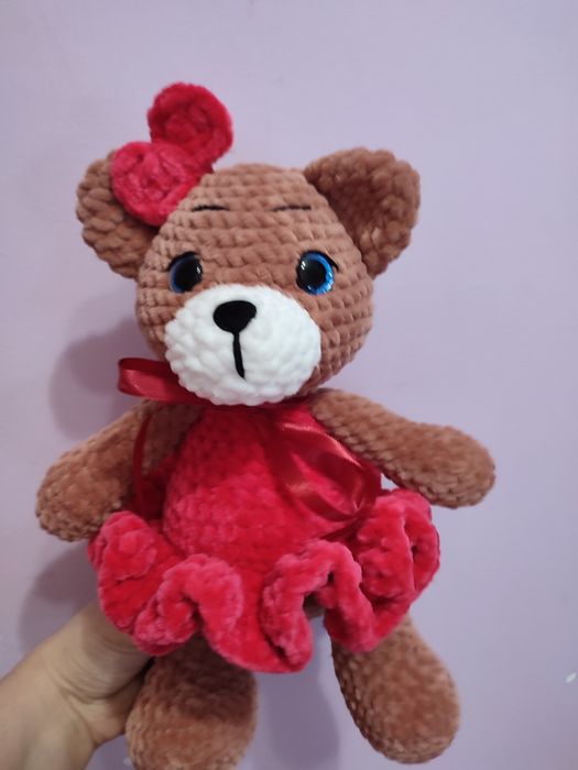 Плюшено мече, плетена играчка мече, плетени играчки