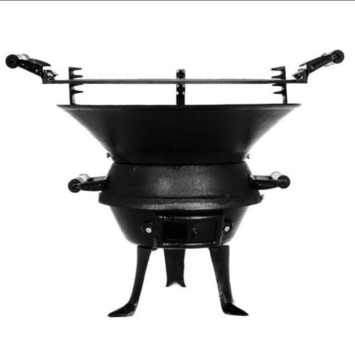 Grătar din Fontă Diametru 35 Cm Înălțime 48 Cm NOU + BONUS - 130 Lei