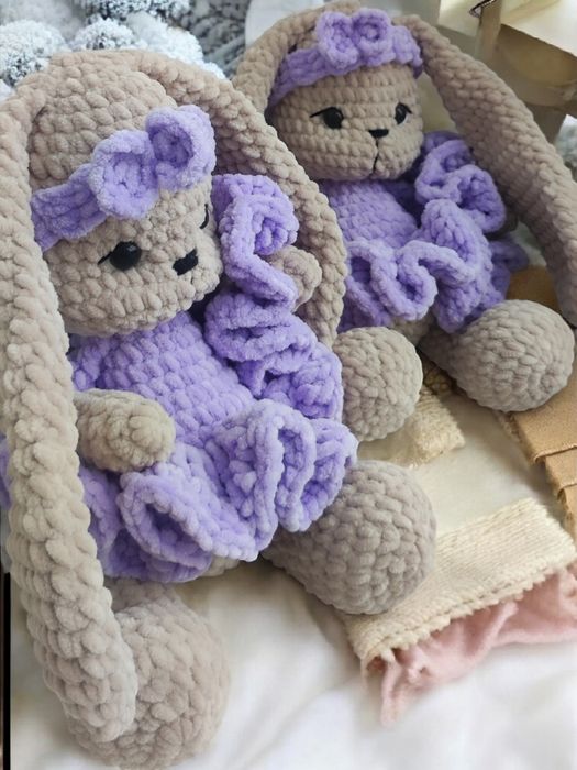 Плетено Зайче със скрънчи ластик