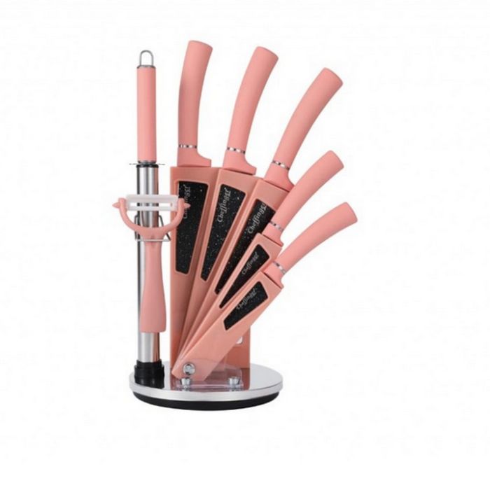 Комплект кухненски н о ж о в е 8 в 1 с въртяща се стойка Cheffinger за