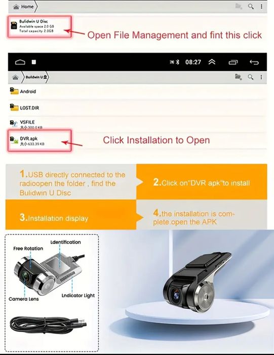 Видеорегистратор USB. Модель U3-U2/ ADAS