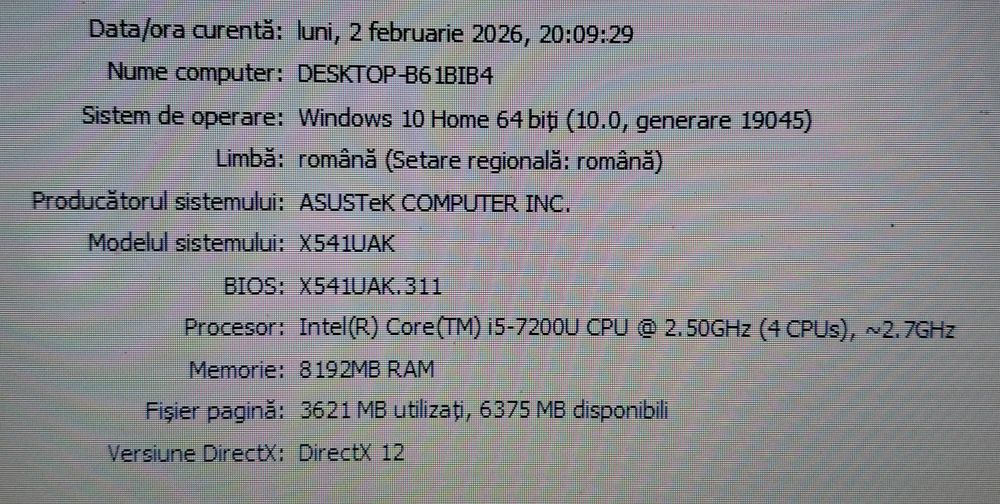 Laptop Asus X541u 15,6" i5 7200u 8gb ram 256gb ssd
