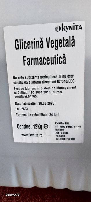 Bază țigarea electronica glicerina vegetală puritate 99.9 % și propilenglicol 99.5 %