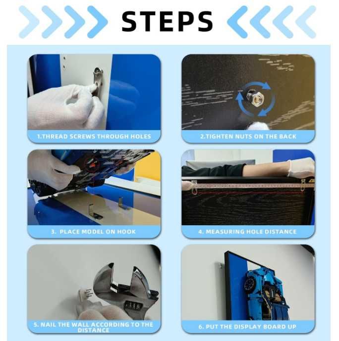 icuanuty Display Wall Board for Lego 42143 Technic Ferrari Daytona SP3