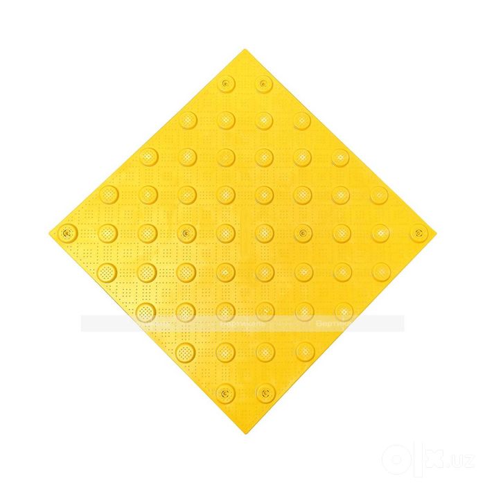 Плитка тактильная противоскользящая, 500x500x5, ПВХ, желтый