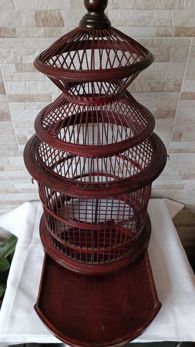 Стар китайски дървен кафез - ръчна изработка - рядък модел - 19в.