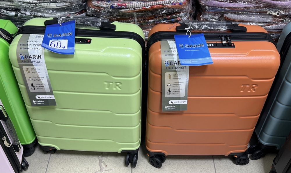 Пътнически куфар за ръчен багаж 55x40x20см Полипропилен 4 колела 360°