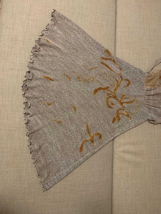 Rochie eleganta bej auriu, marime S (made in Romania)