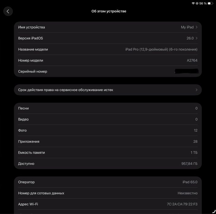 iPad Pro 12.9 M2 1Tb (6-поколение) cellular