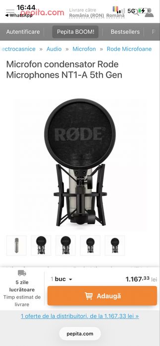 Microfon condensator Rode Microphones NT1-A 5th Gen