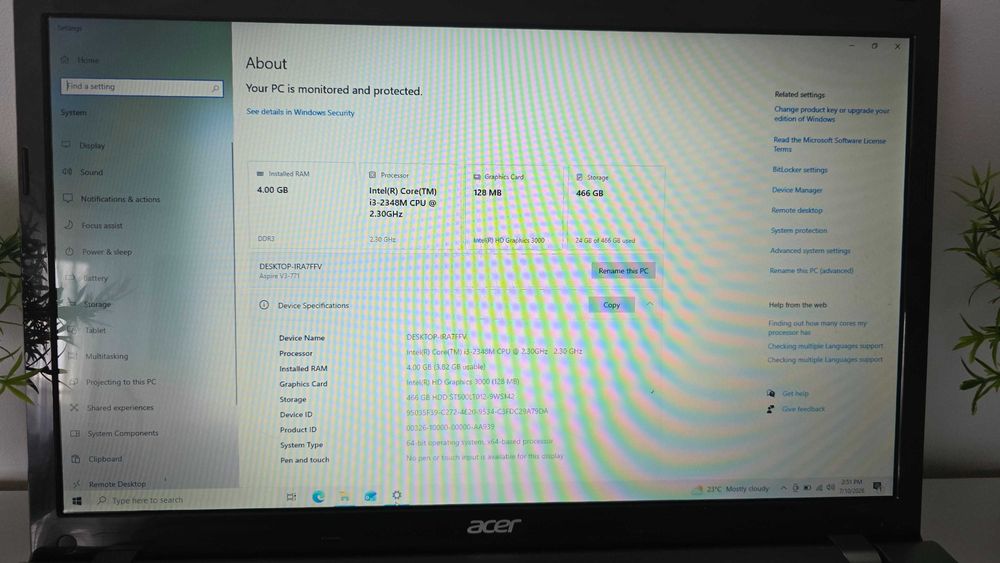 Laptop Acer Aspire V3-771