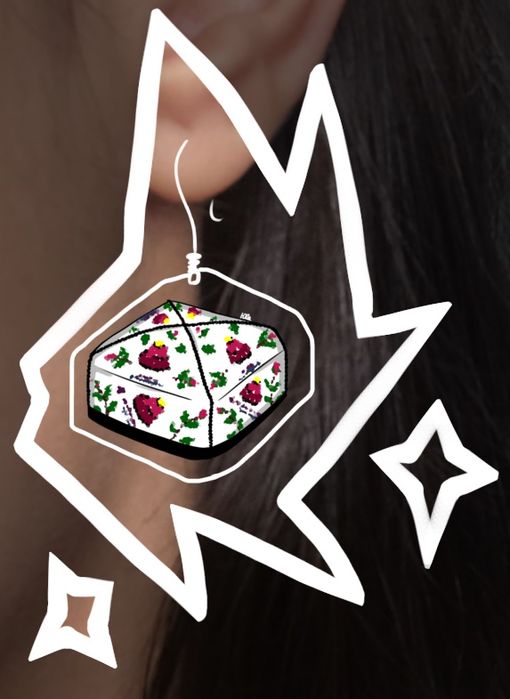 Национальные акриловые серьги