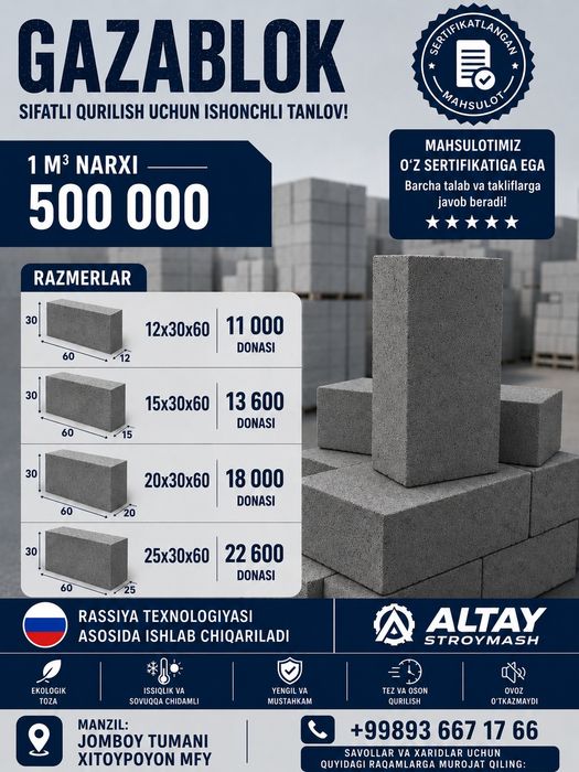Gazablok  Texnalogiya: Rassiya