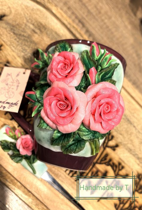 Чаши с декорация от полимерна глина