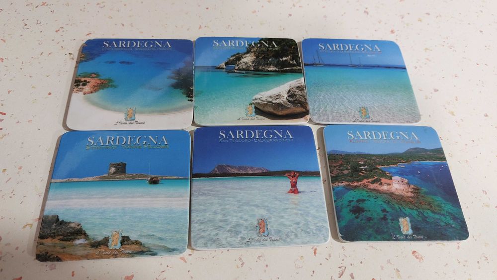 Set 6 supirt pahar cu insula Sardinia