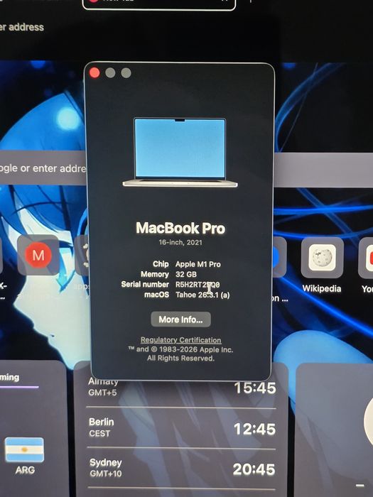 Macbook Pro 16 M1 Pro 32/512
