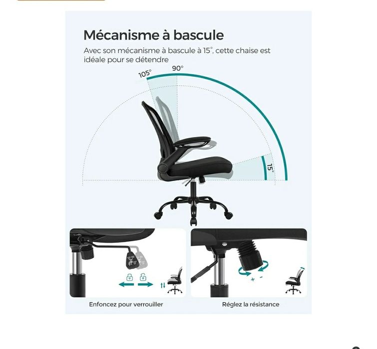 Scaun de birou ergonomic, songmics