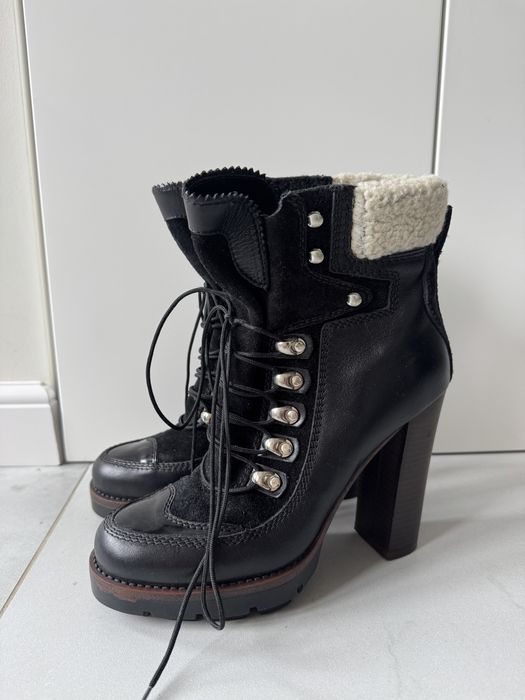 Дамски обувки на ток Musette, кожени боти на ток