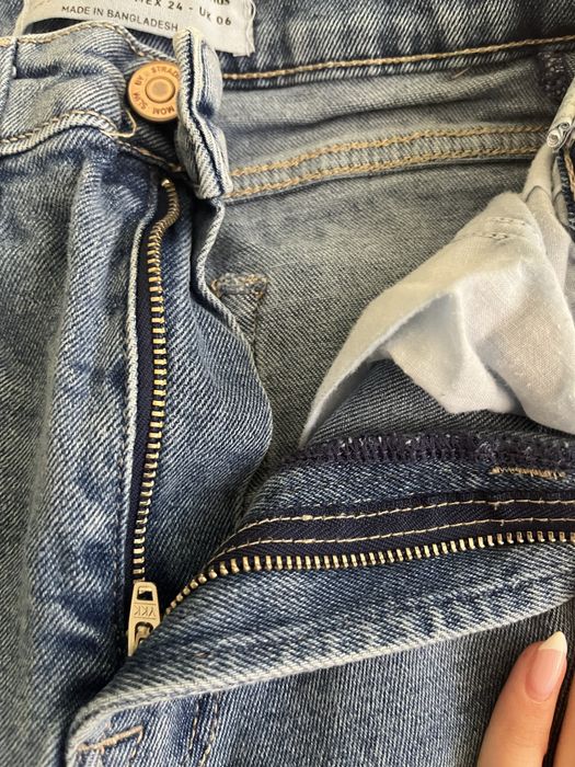 Дамски сини дънки Mom Slim Stradivarius