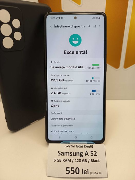 Samsung A52 6GB RAM/128GB/Awesome Black/Stare foarte buna! ID11460