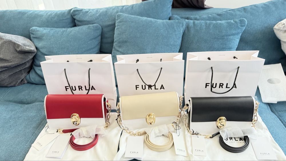 FURLA ECLISSE crossbody в три цвята. 100% оригинал със сериен номер,етикети, подаръчна торбичка, прахова торбичка,care instructions, всичко от до