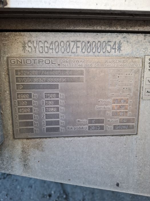 Remorca Gniotpol 7,5 tone