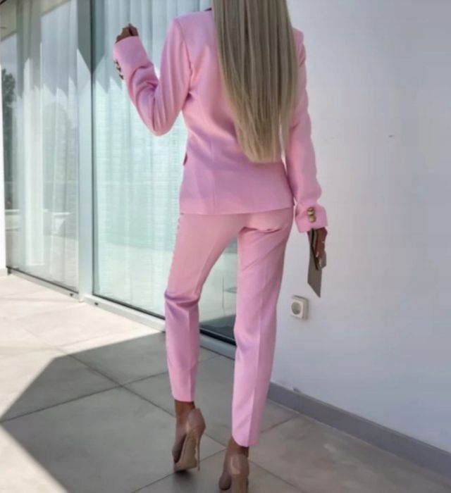 vand costum elegant roz pastelsacou &pantaloni
