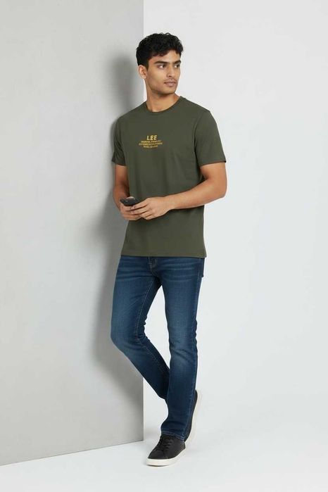 Мъжка тениска, LEE, Loose Fit, Camouflage Green