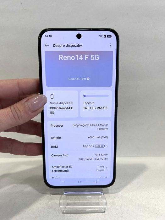 Oppo Reno 14F 5G, 256GB/8GB RAM, Luminous Green!