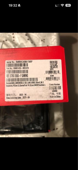 Placa de baza Asus rogstrix B550f gaming