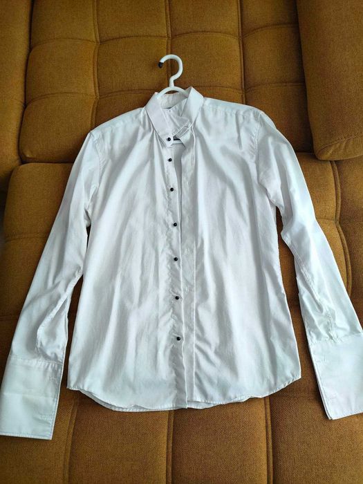 Camasa alba Slim Escudo cu guler pt papion marimea 39-40