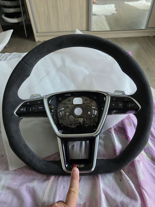 Volan audi rs a6 a7 a8 4k rs6 rs7 cu  alcantara incalzire si touch detection