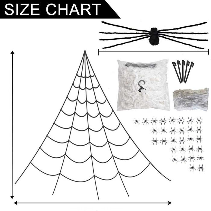 Хелоуин украса Спайдърмен  Гигантски паяк Огромни разтегливи паяжини