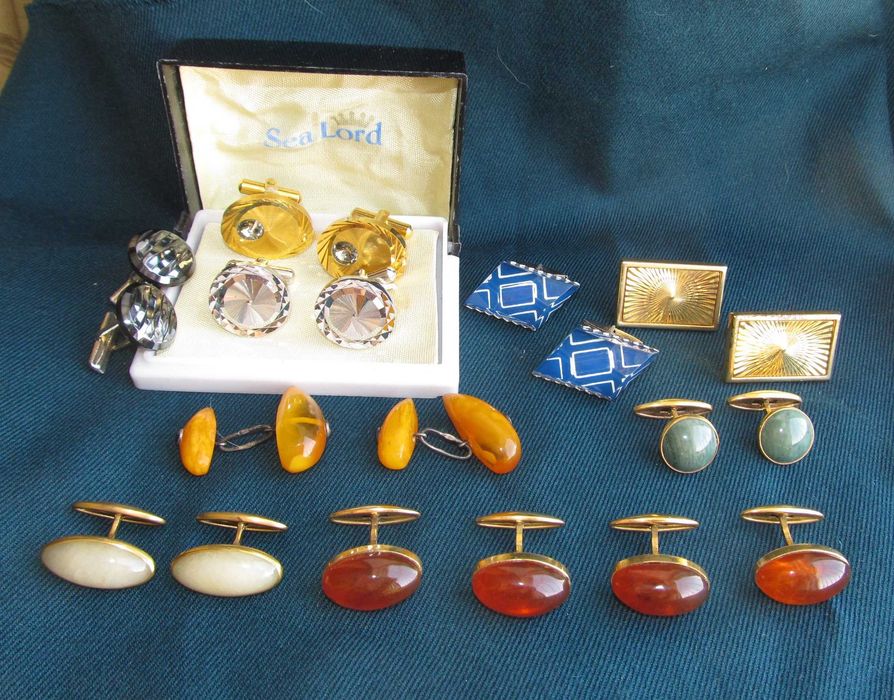 Запонки времен СССР.  10 пар.  Цена ЗА ВСЕ.